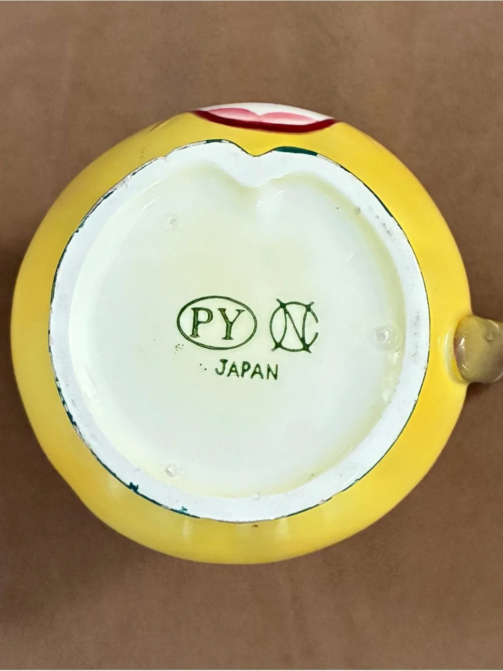 Vintage Yellow Smiling Anamorphic Creamer
